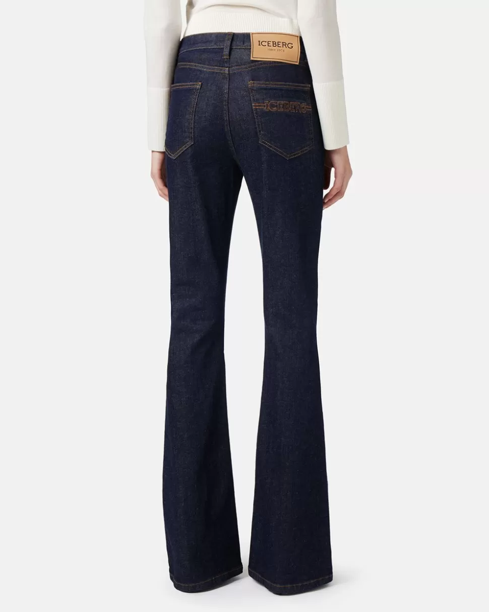 Iceberg 5 Pocket Skinny Flare Trousers | Women Trousers