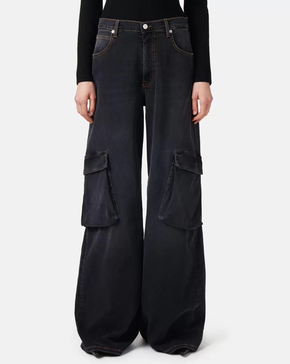 Iceberg 5 Pocket Trousers In Black Denim | Women Daywear Ice | Trousers