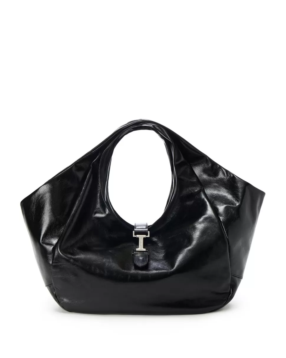 Iceberg Alias Leather Shopping Bag With Logo Monogram | Women Cactus Snake | Bags And Belts