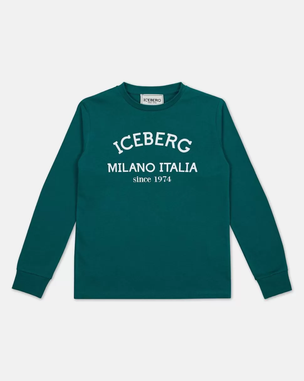 Iceberg Aquamarine Crewneck Sweatshirt With Logo | Kids/BOY Boy Fw24