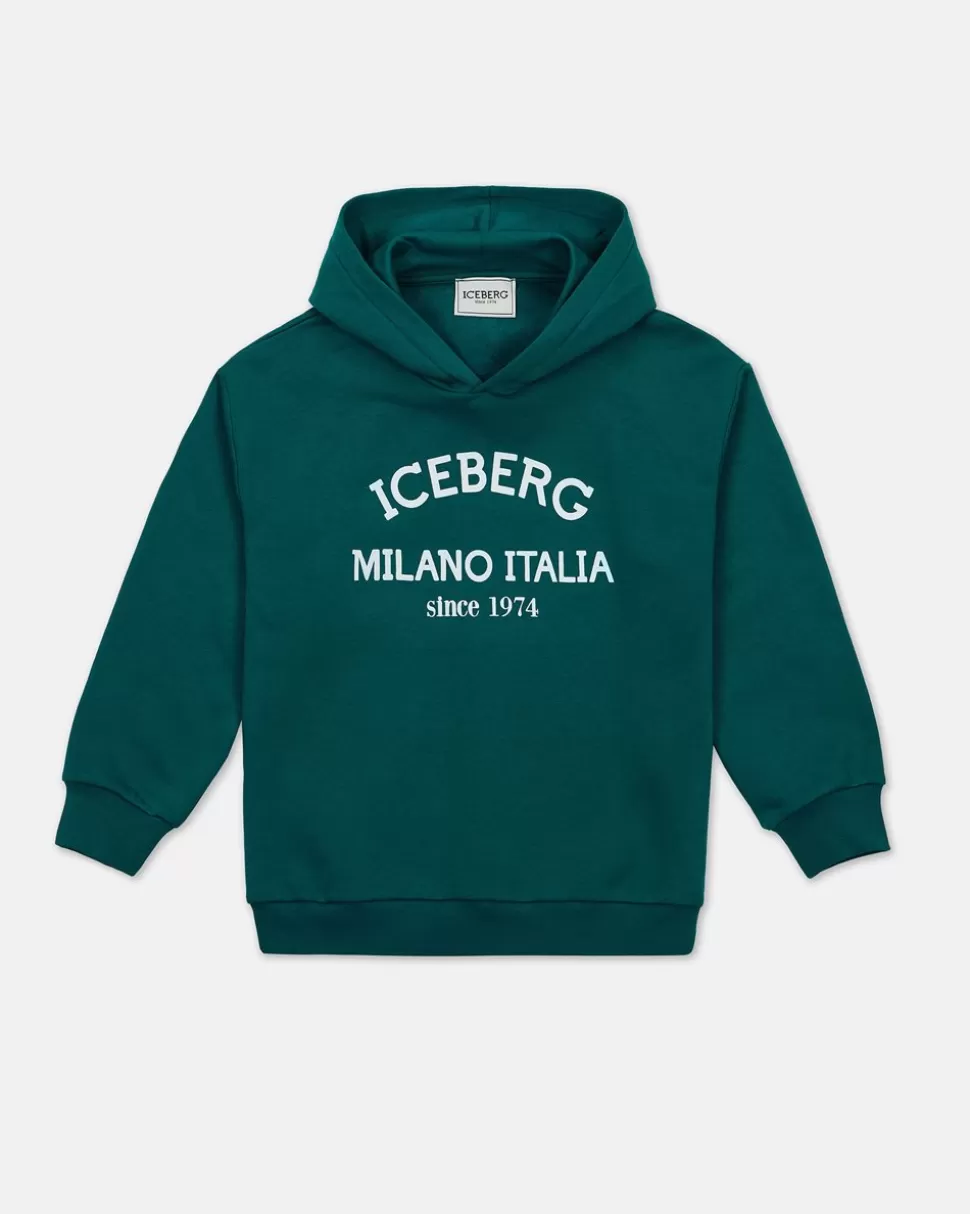 Iceberg Aquamarine Sweatshirt With Hood And Logo | Kids/BOY Boy Fw24