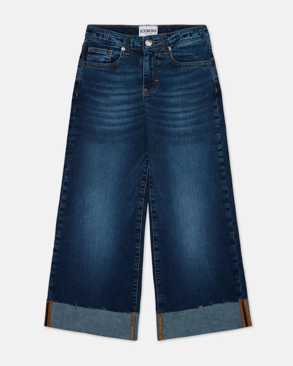 Iceberg Baggy Culotte Blue Jeans | Kids Girl Fw24