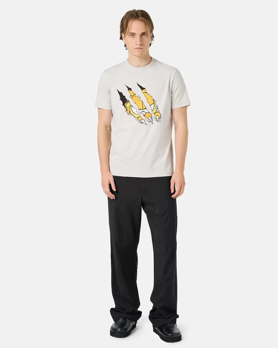 Iceberg Beige Cotton Jersey T-shirt With Garfield Print And Embroidered Logo | Garfield | T-Shirts And Polo