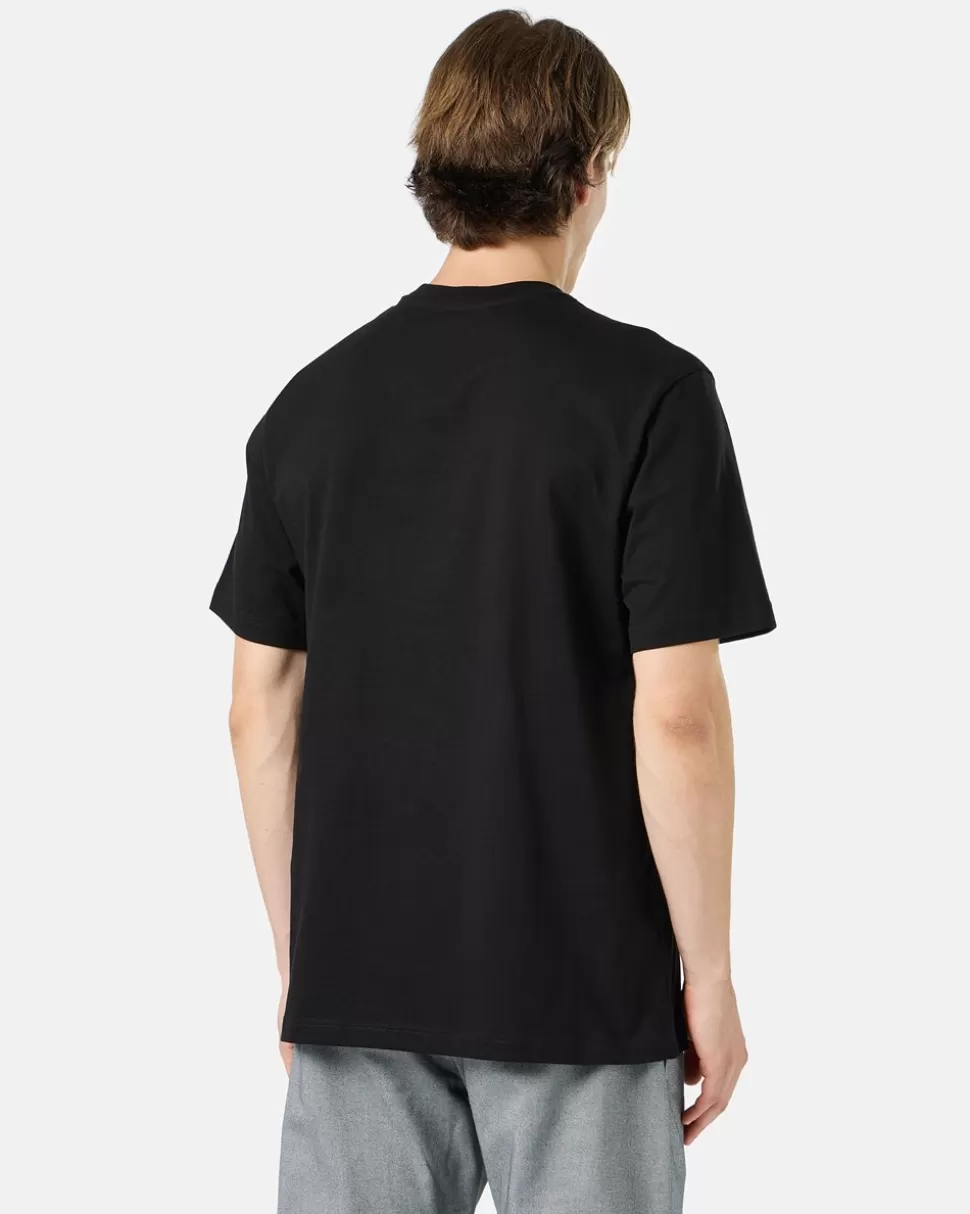 Iceberg Black Cotton Jersey T-shirt With Splash And Bear Logo Print On The Heart | T-Shirts And Polo