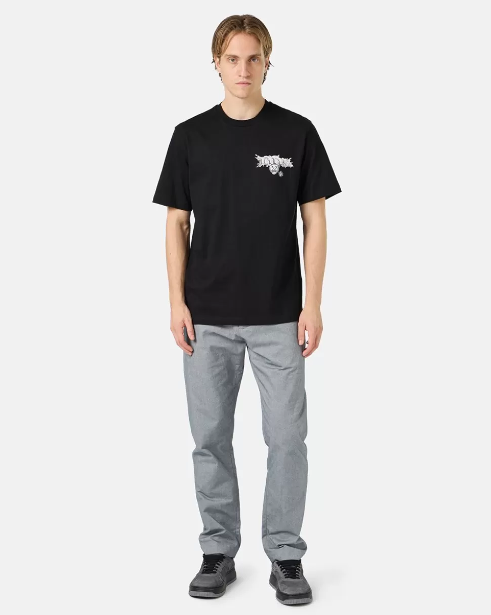 Iceberg Black Cotton Jersey T-shirt With Splash And Bear Logo Print On The Heart | T-Shirts And Polo
