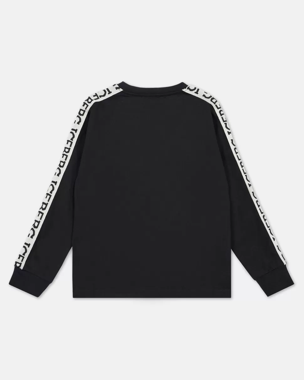 Iceberg Black Crewneck Sweatshirt With Contrasting Stripes And Logo | Kids/BOY Boy Fw24