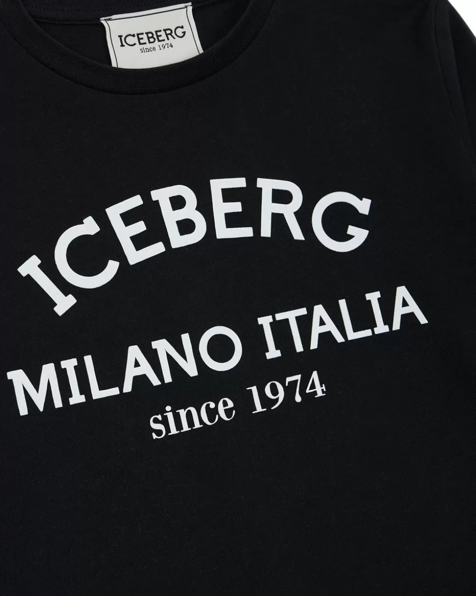 Iceberg Black Crewneck Sweatshirt With Logo | Kids/BOY Boy Fw24