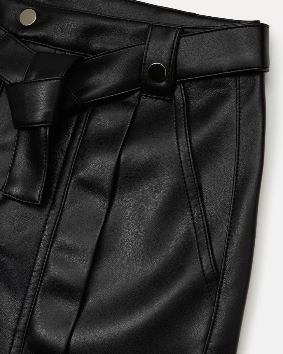 Iceberg Black Eco-leather Shorts With Waistband And Studs | Kids Girl Fw24