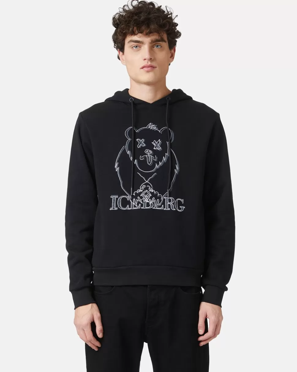 Iceberg Black Hooded Sweatshirt | Sweatshirts