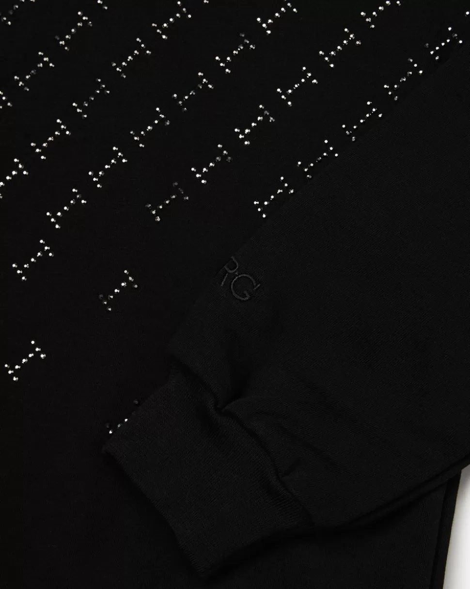 Iceberg Black Hoodie With Studs | Kids Girl Fw24