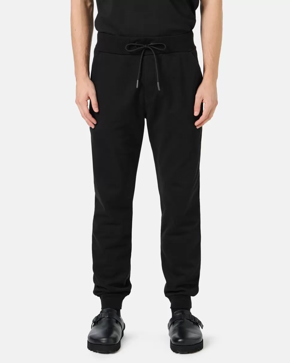 Iceberg Black Jogger Regular Fit Trousers In Fleece With Bear Print And Logo | Trousers