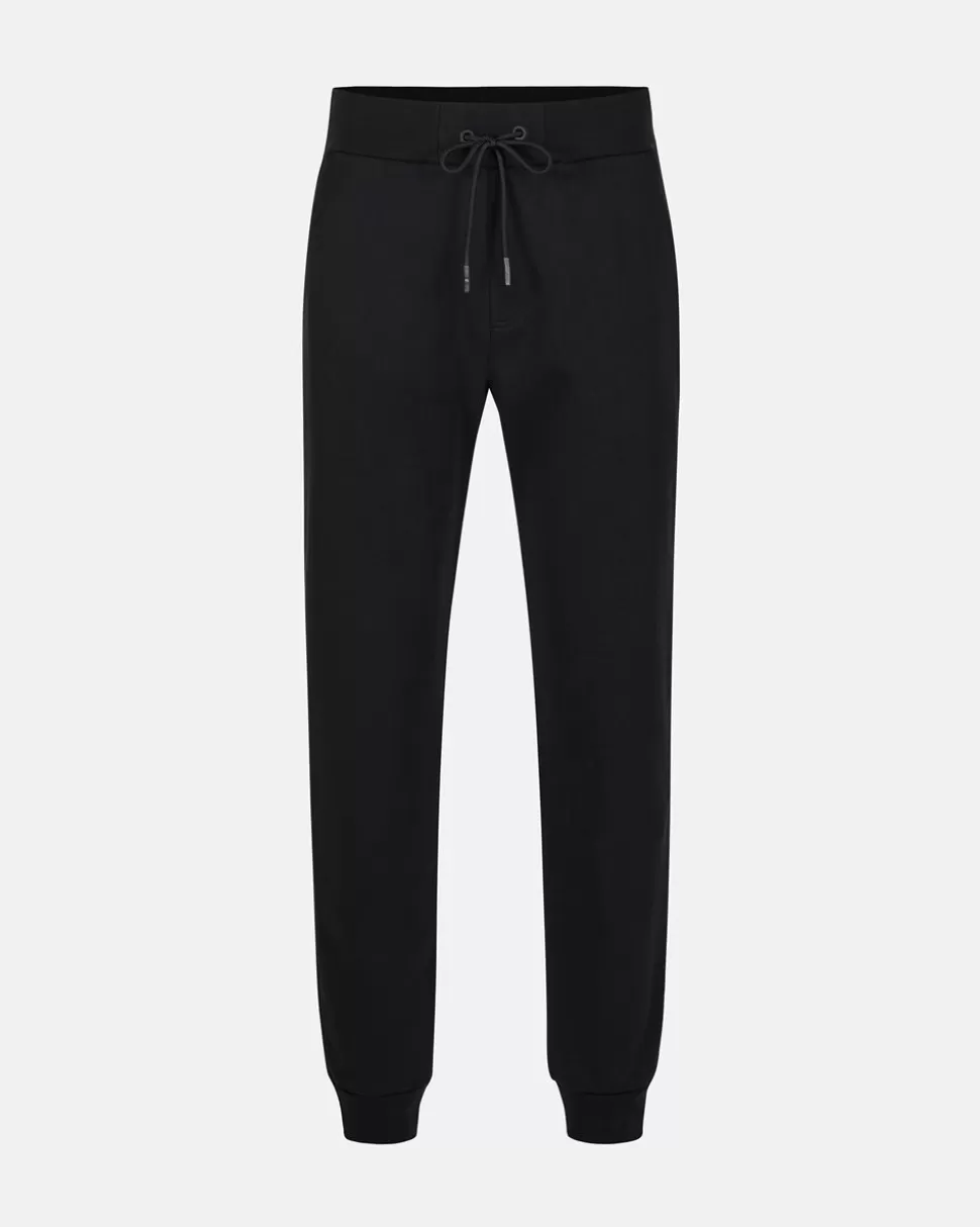 Iceberg Black Jogger Regular Fit Trousers In Fleece With Bear Print And Logo | Trousers