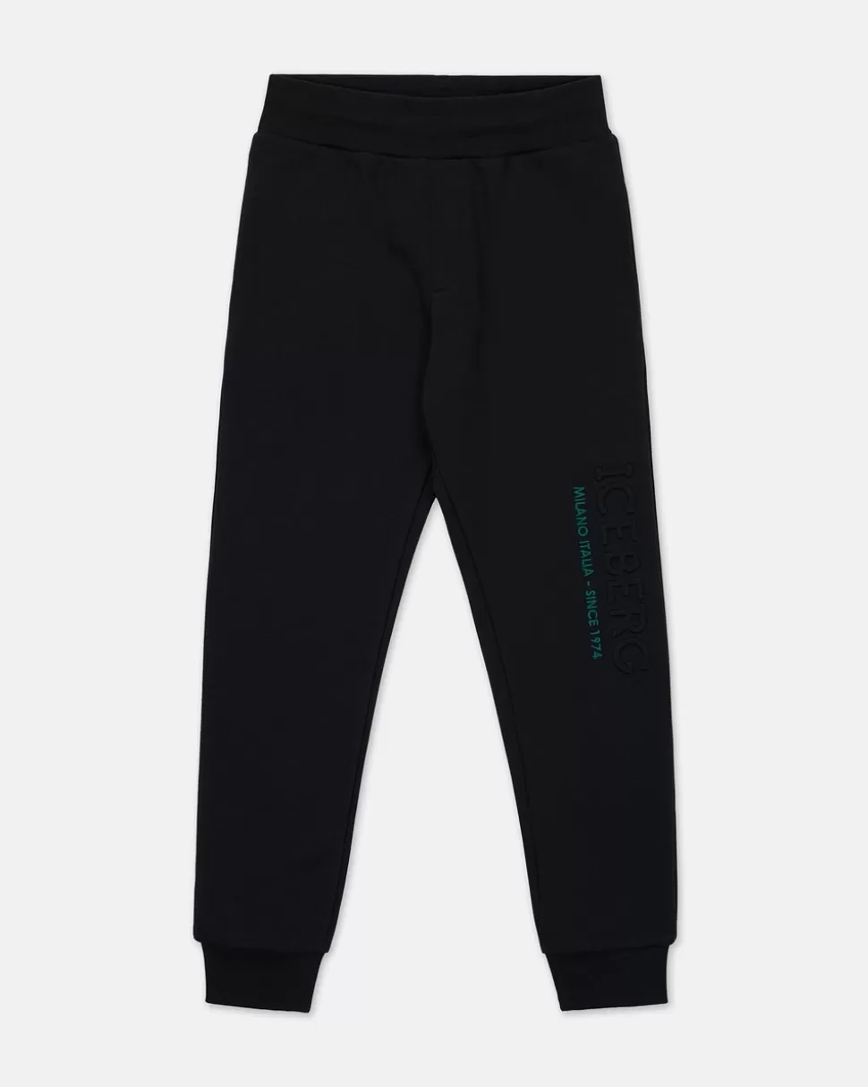 Iceberg Black Jogger-style Trousers With Logo | Kids/BOY Boy Fw24