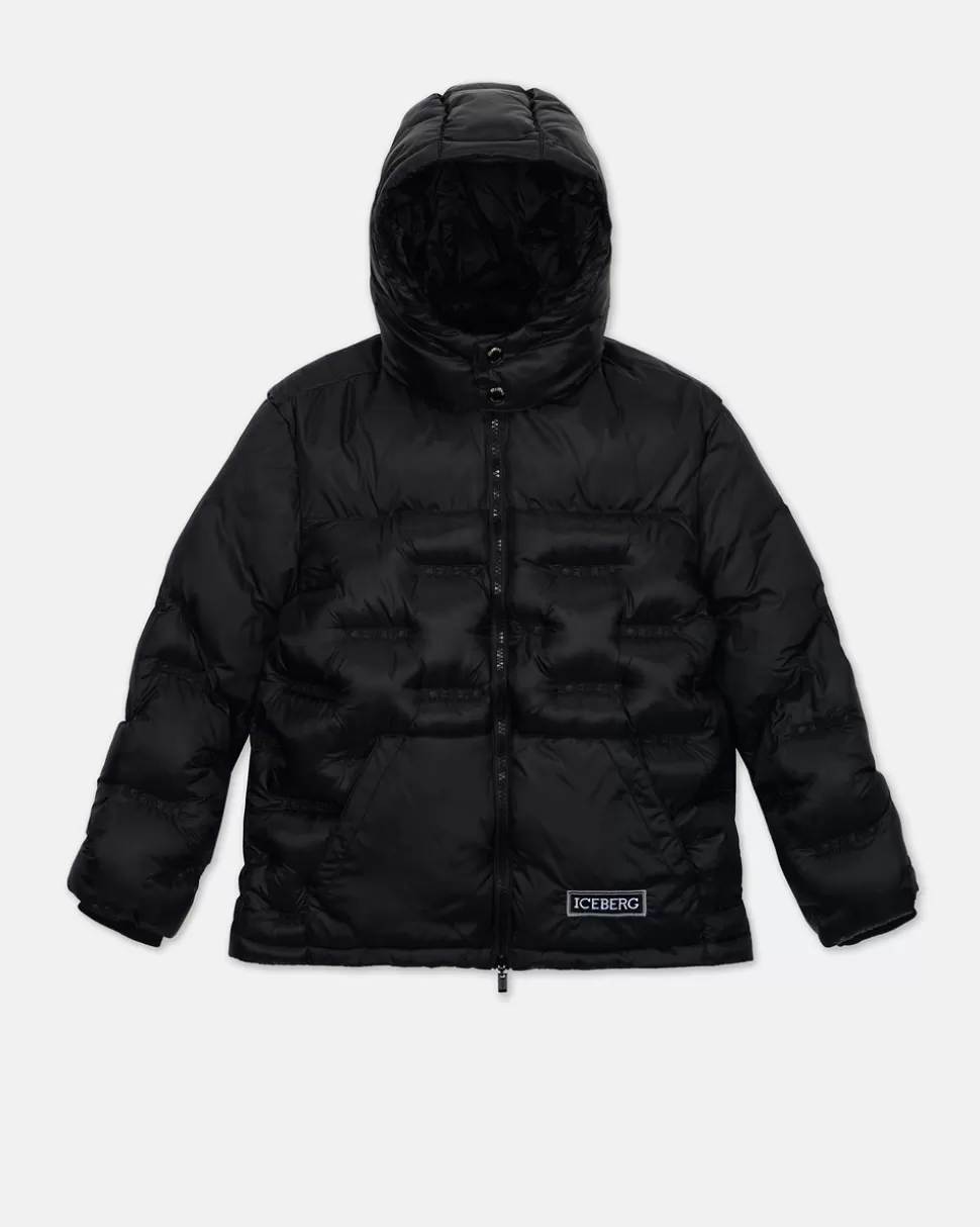 Iceberg Black Quilted Jacket With Hood | Kids/BOY Boy Fw24