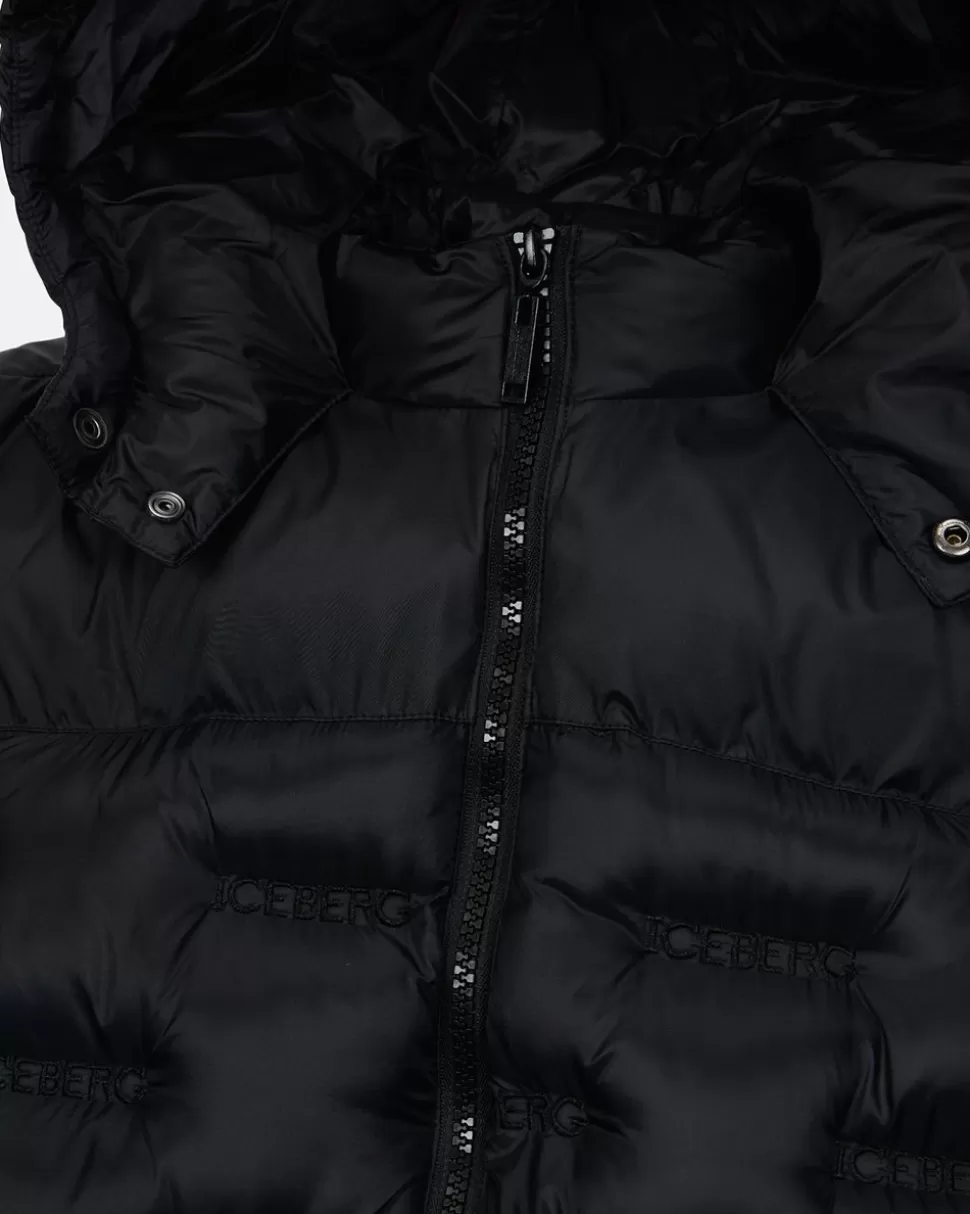 Iceberg Black Quilted Jacket With Hood | Kids/BOY Boy Fw24