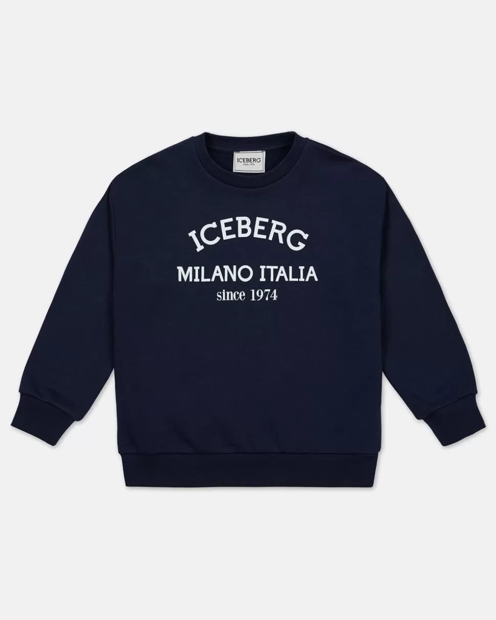 Iceberg Blu Crewneck Sweatshirt With Logo | Kids/BOY Boy Fw24