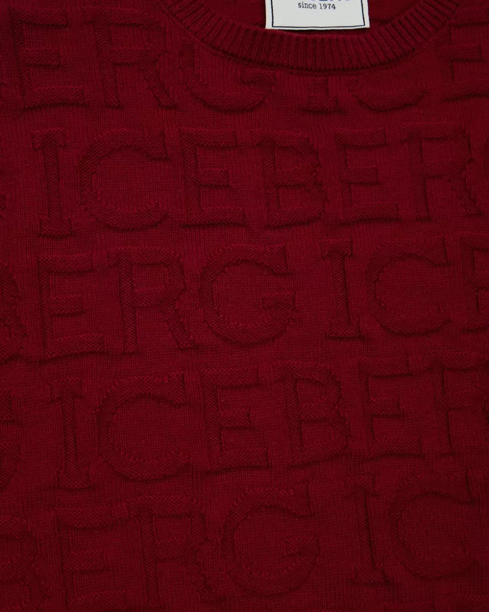 Iceberg Burgundy Solid Color Crew Neck Sweater | Kids/BOY Boy Fw24