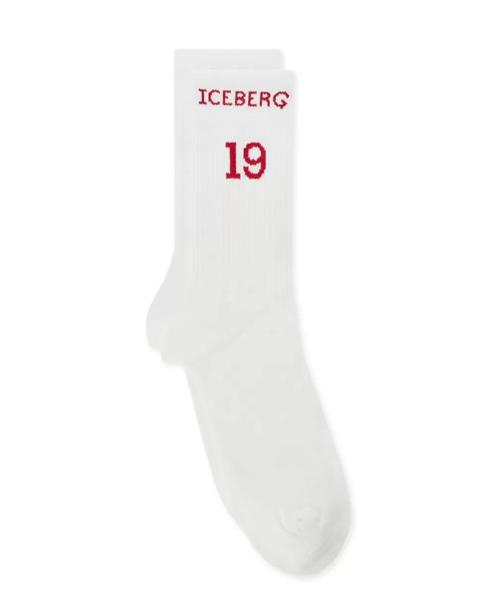 Iceberg Cotton Sock With Logo And Date 19 And 74 | Socks