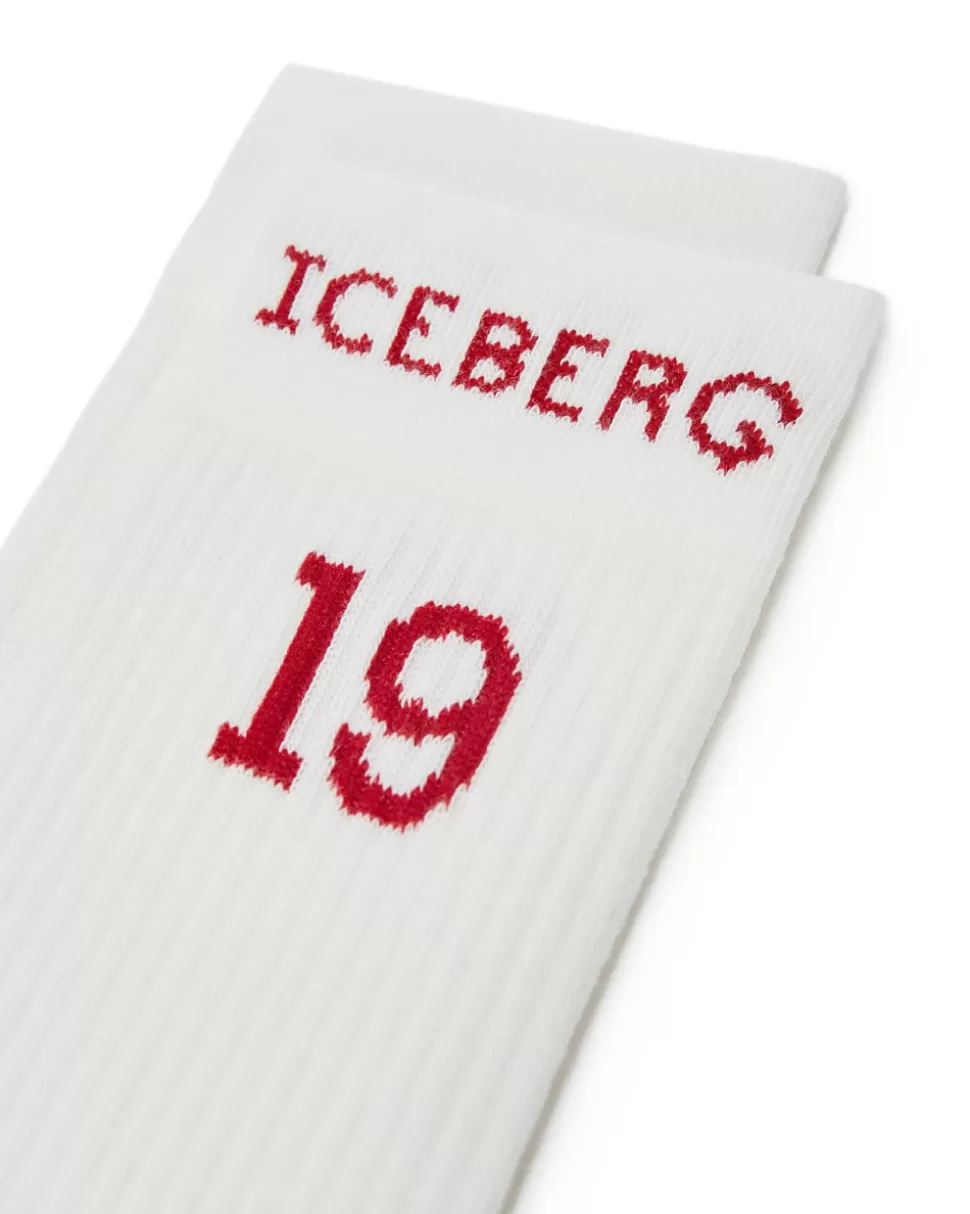 Iceberg Cotton Sock With Logo And Date 19 And 74 | Socks