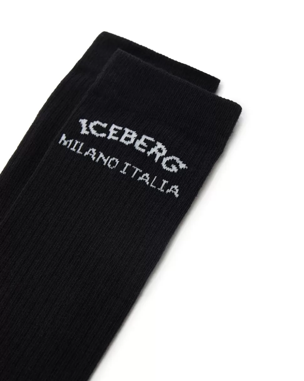 Iceberg Cotton Socks With Logo | Women Cactus Snake | Socks