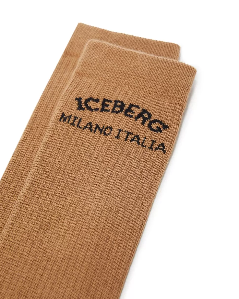 Iceberg Cotton Socks With Logo | Women Knitted Fabric | Socks