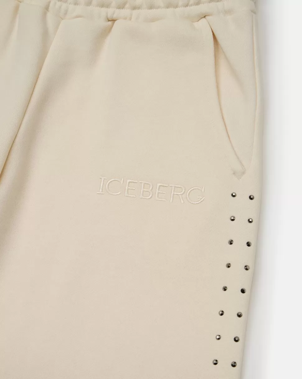 Iceberg Cream-coloured Sweatpants With Studs | Kids Girl Fw24