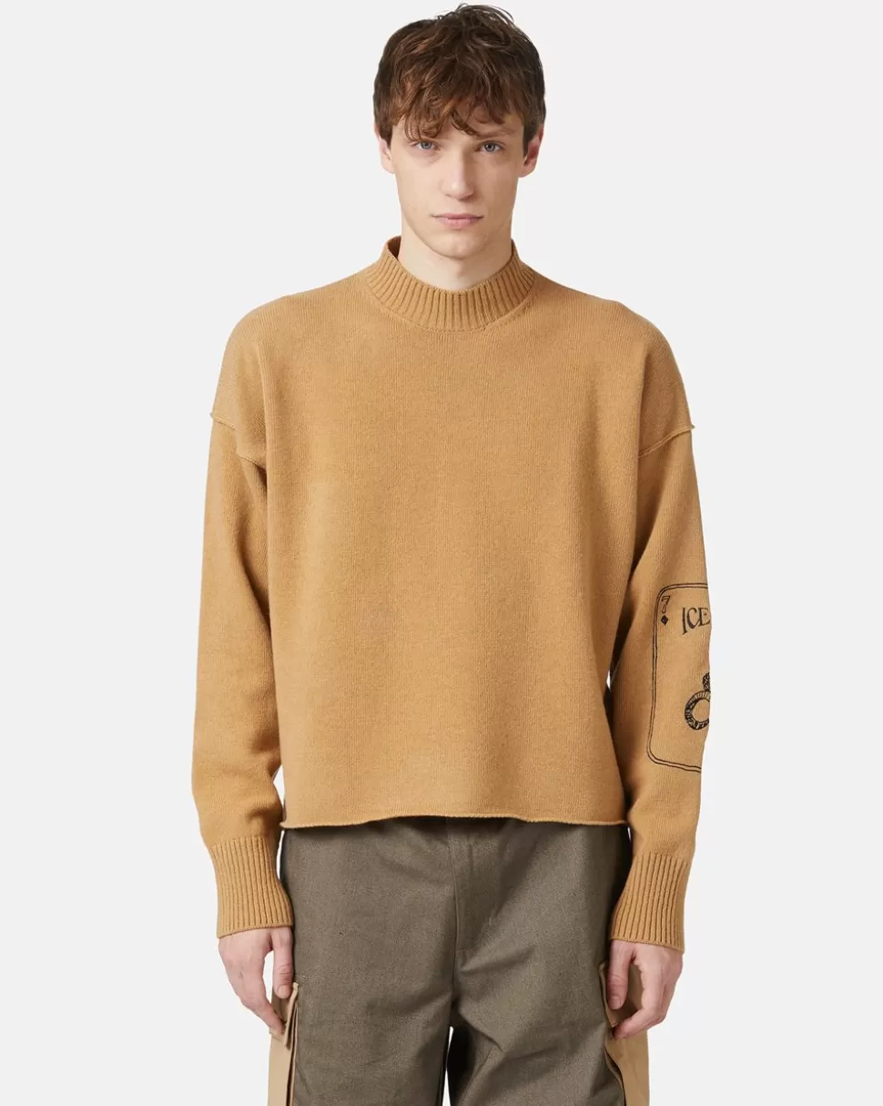 Iceberg Crew-neck Sweater With Embroidered Logo | Knitwear | Wool Double