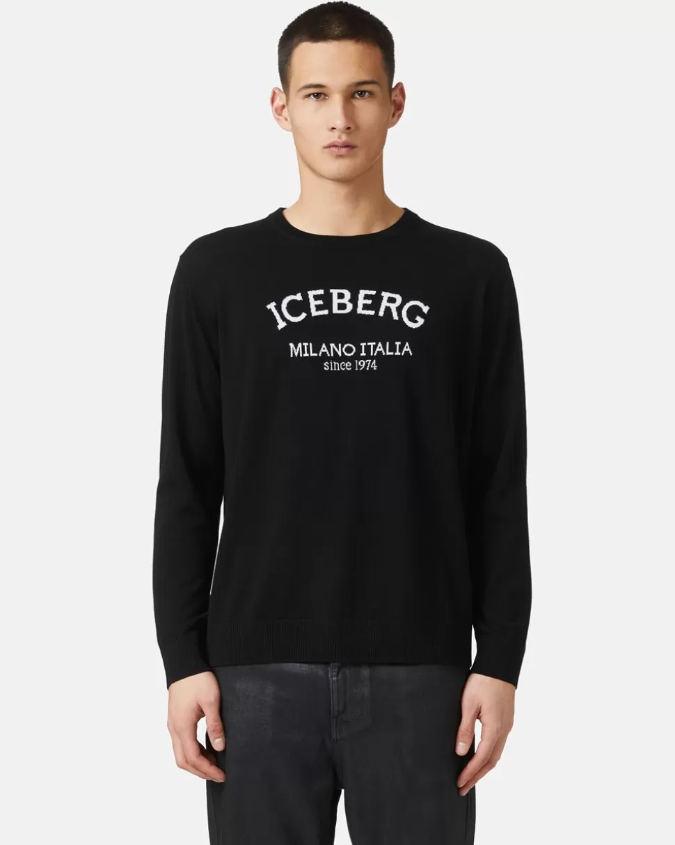 Iceberg Crew-neck Sweater With Logo | Knitwear