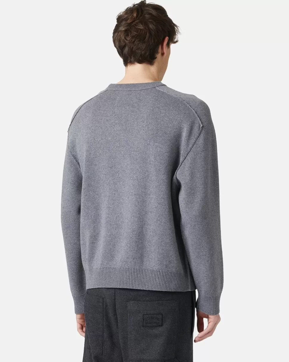 Iceberg Crew-neck Sweater With Logo | Knitwear | Wool Double