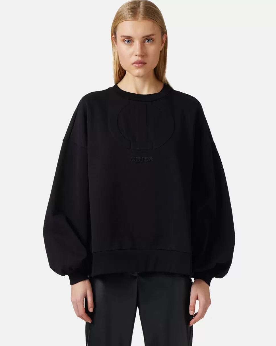 Iceberg Crew-neck Sweatshirt In Technical Cotton | Women Sweatshirts