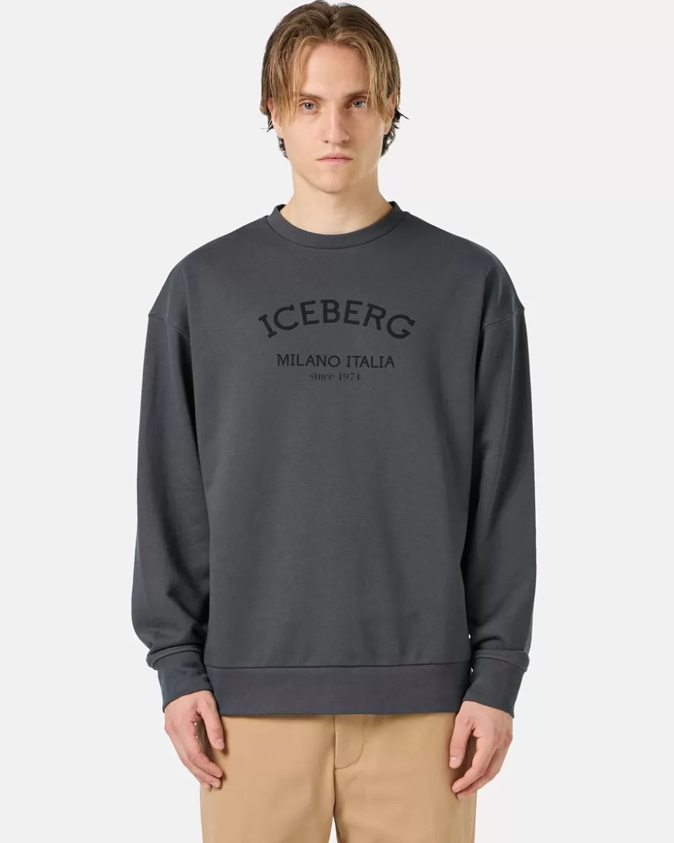 Iceberg Crew-neck Sweatshirt With Logo | Mix Material | Sweatshirts