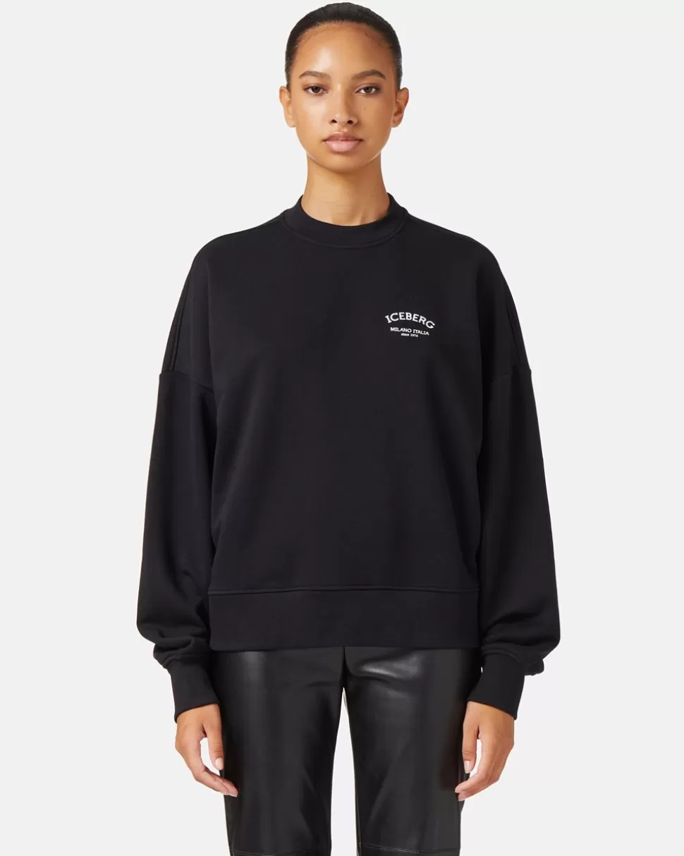 Iceberg Crew-neck Sweatshirt With Logo | Women Sweatshirts