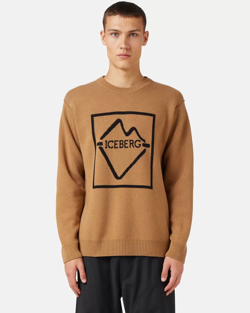 Iceberg Crew-neck Wool Blend Sweater | Wool Double | Knitwear