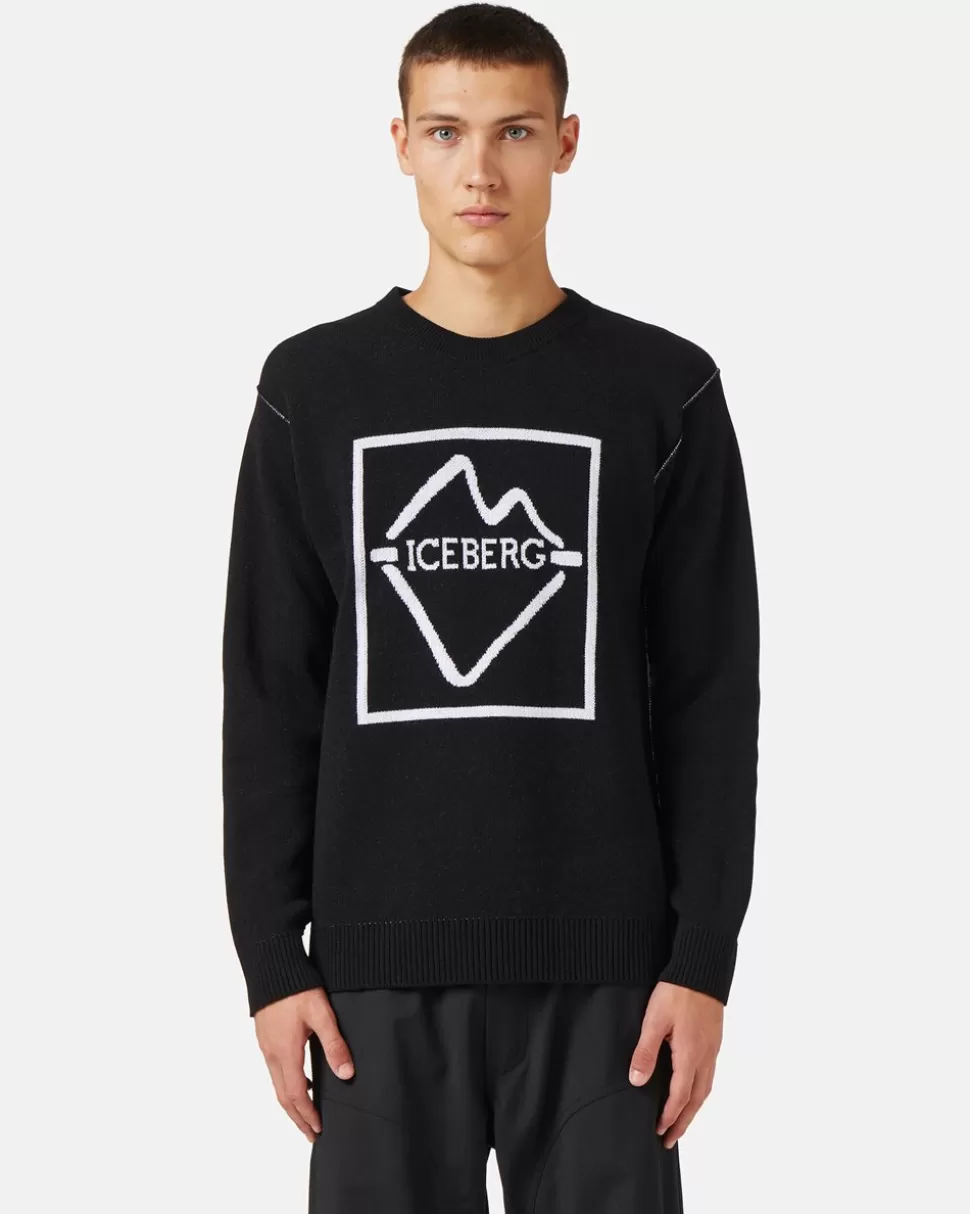 Iceberg Crew-neck Wool Blend Sweater | Wool Double | Knitwear