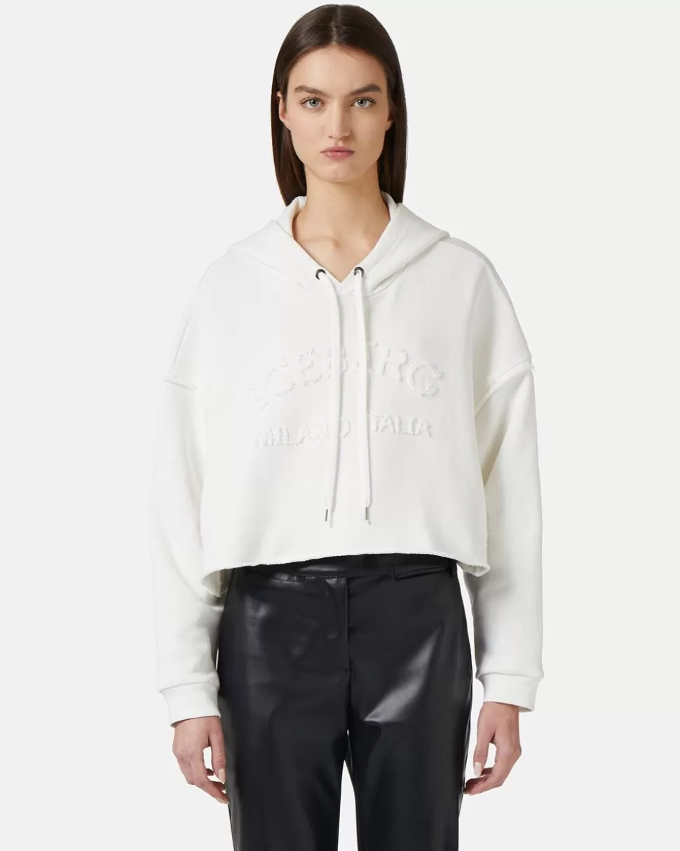 Iceberg Cropped Sweatshirt With Hood | Women Sweatshirts