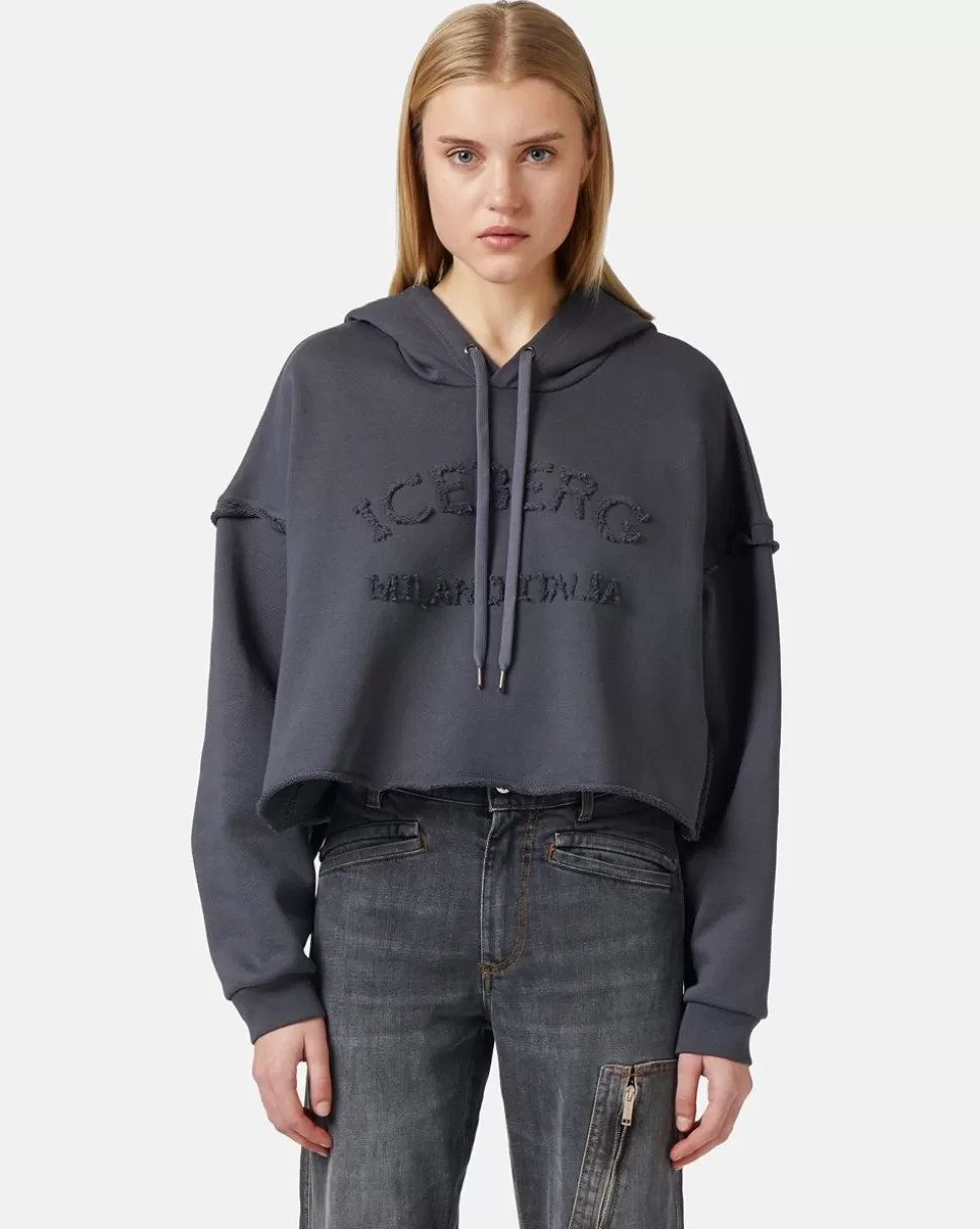 Iceberg Cropped Sweatshirt With Hood | Women Sweatshirts