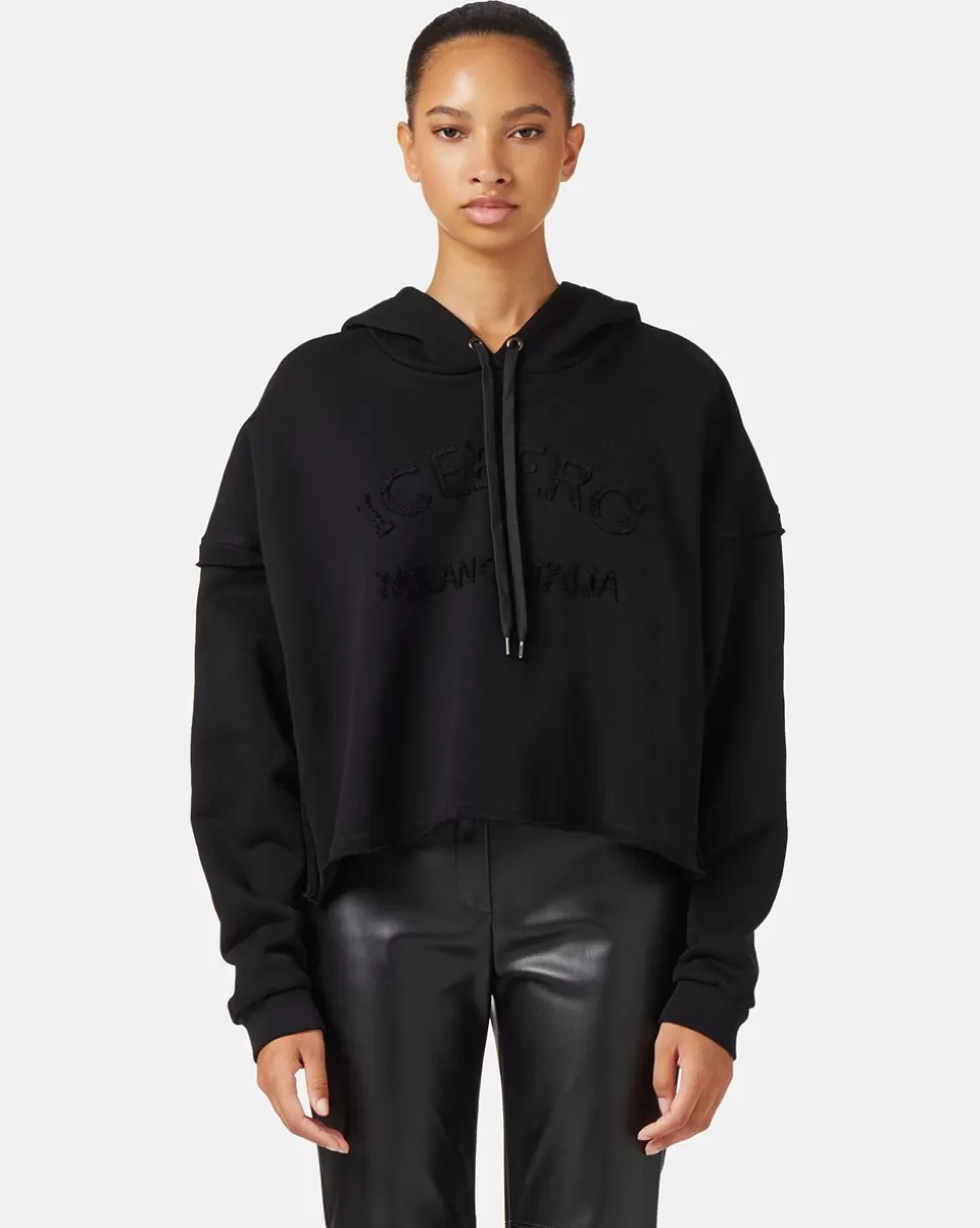 Iceberg Cropped Sweatshirt With Hood | Women Sweatshirts