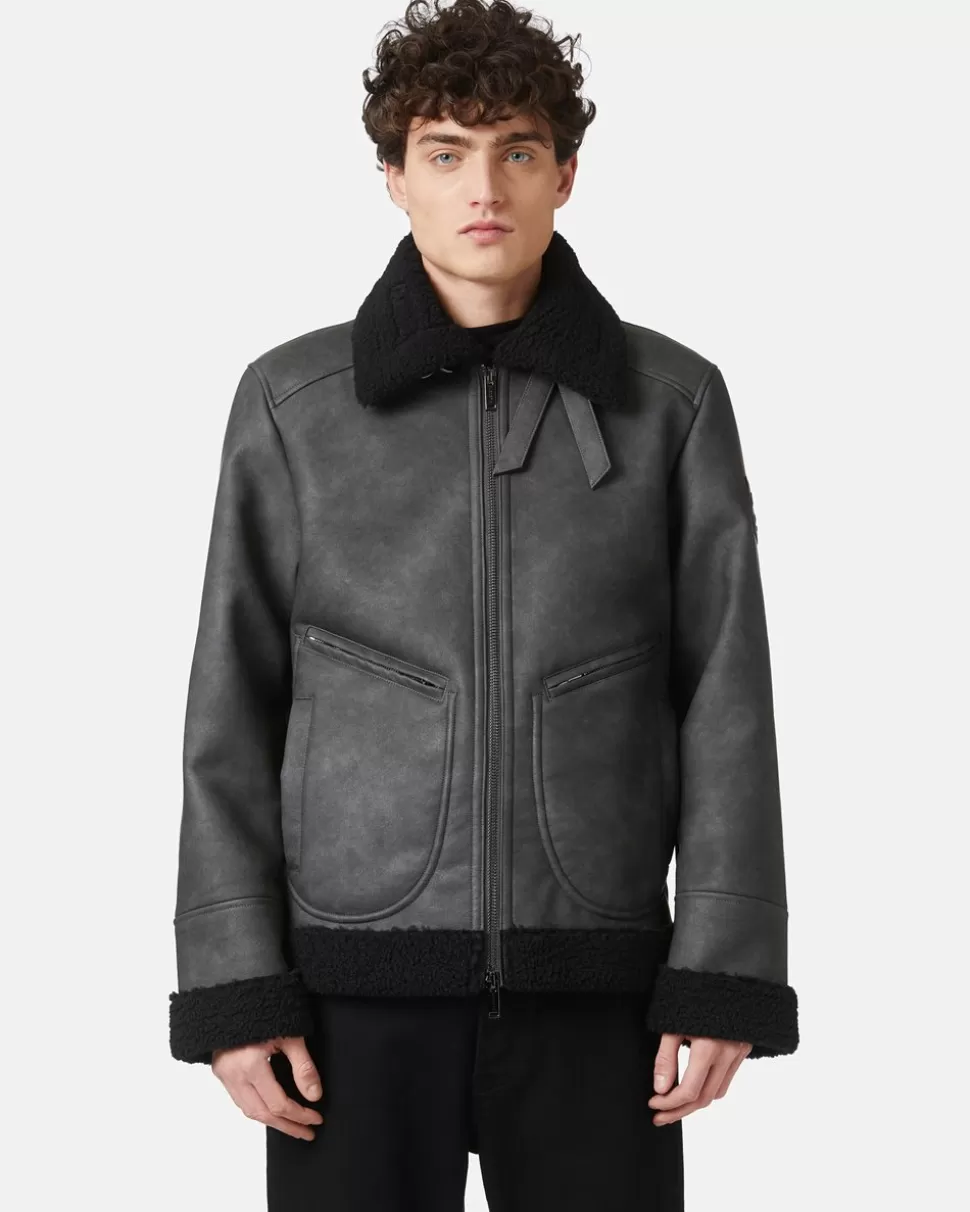 Iceberg Eco Sheepskin With Embossed Patch | Mix Material | Outerwear