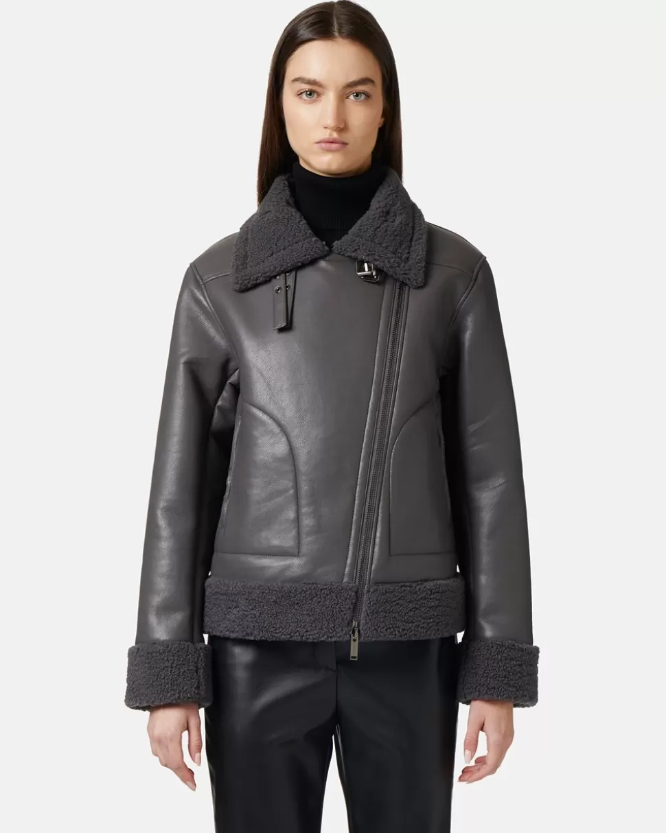 Iceberg Eco-sheepskin Biker Jacket | Women Outerwear