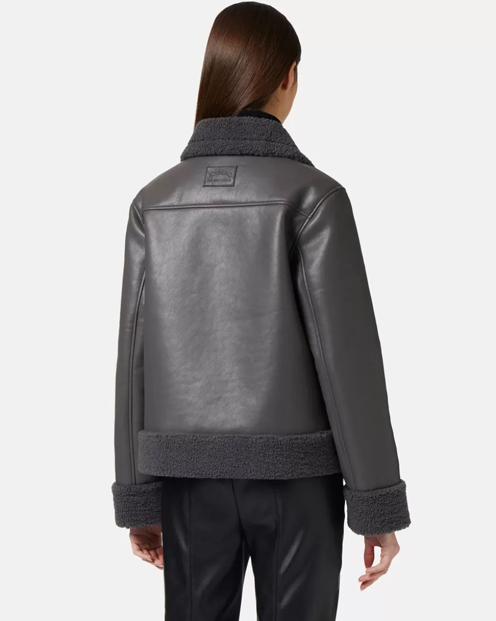 Iceberg Eco-sheepskin Biker Jacket | Women Outerwear