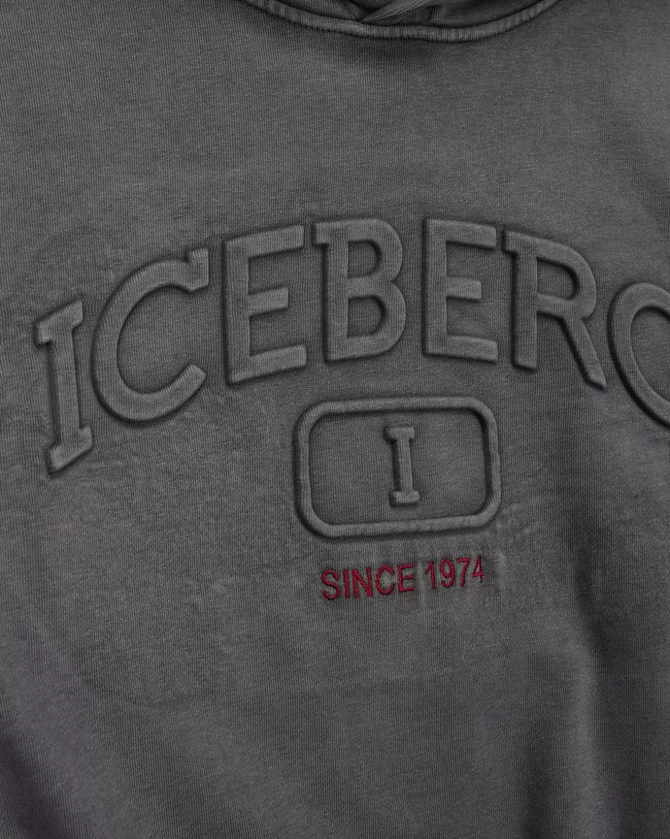 Iceberg Faded Gray Sweatshirt With Hood And Logo | Kids/BOY Boy Fw24