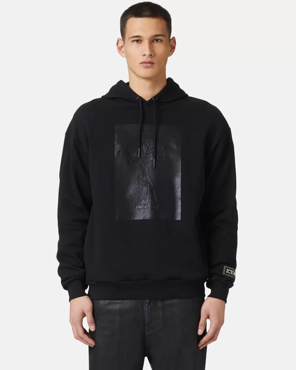 Iceberg Hooded Sweatshirt With Rubberized Print | Sweatshirts