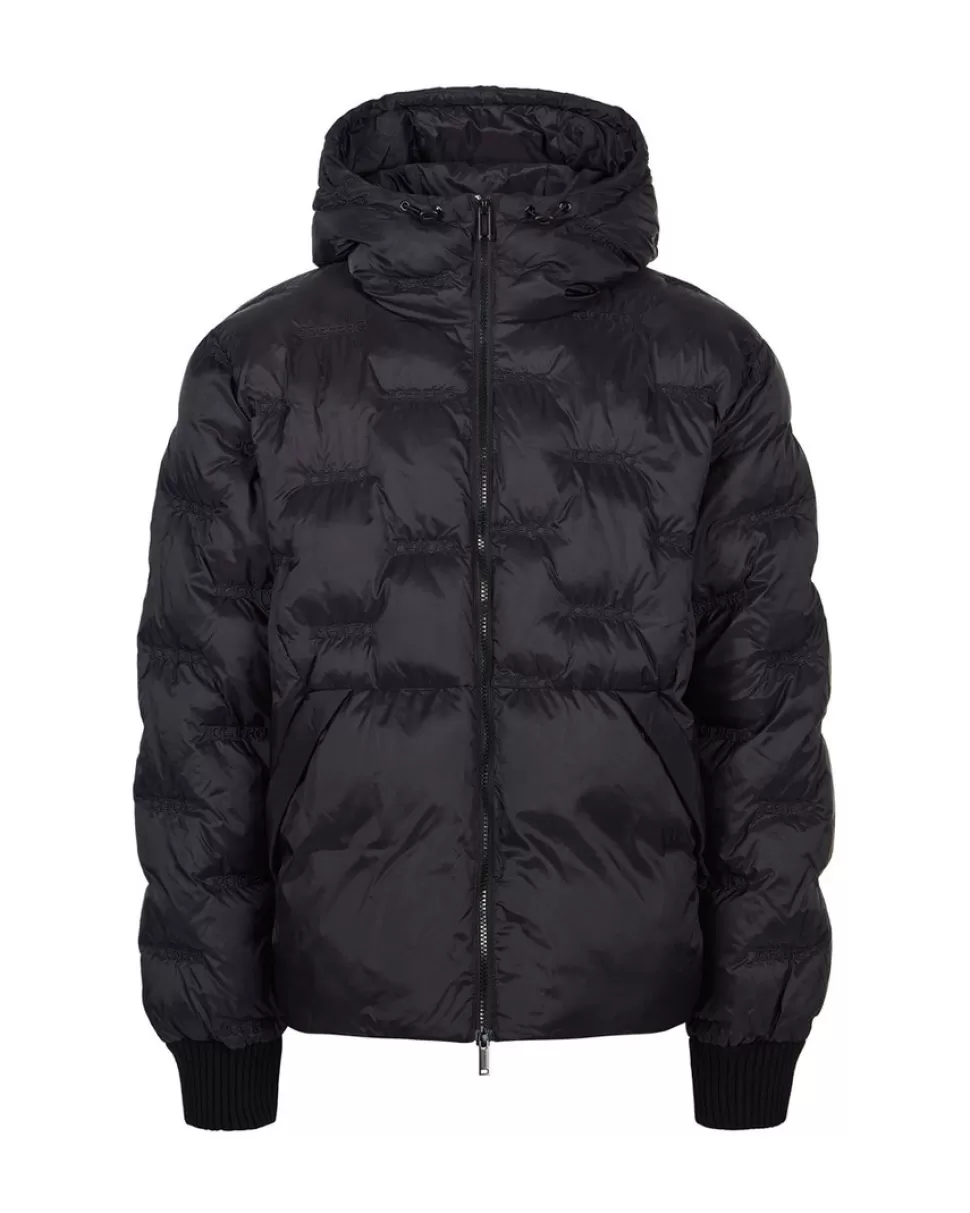 Iceberg Imitation Down Nylon Jacket With Allover Embroidery And Central Zip | Outerwear
