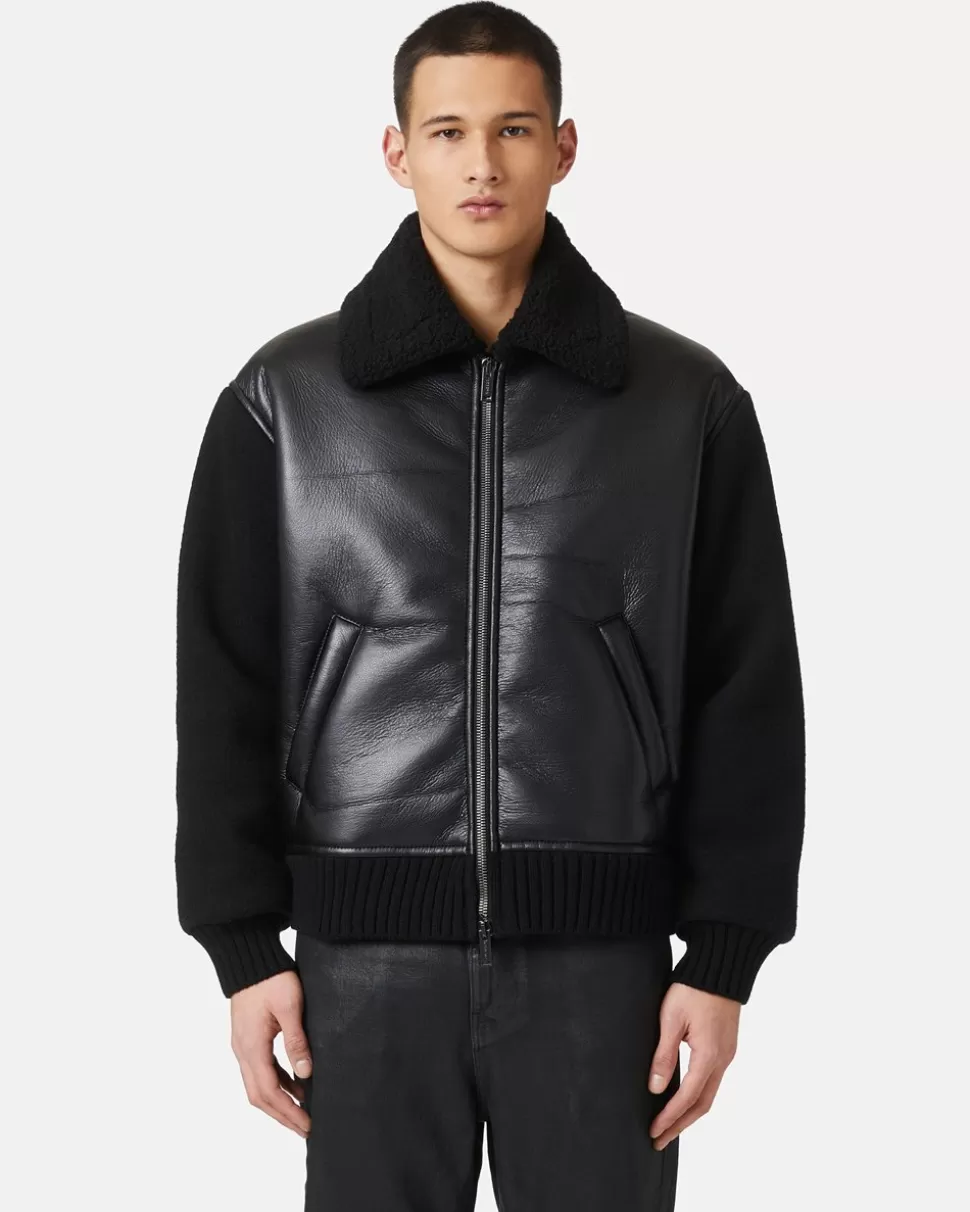 Iceberg Jacket In Eco-sheepskin And Knit | Outerwear