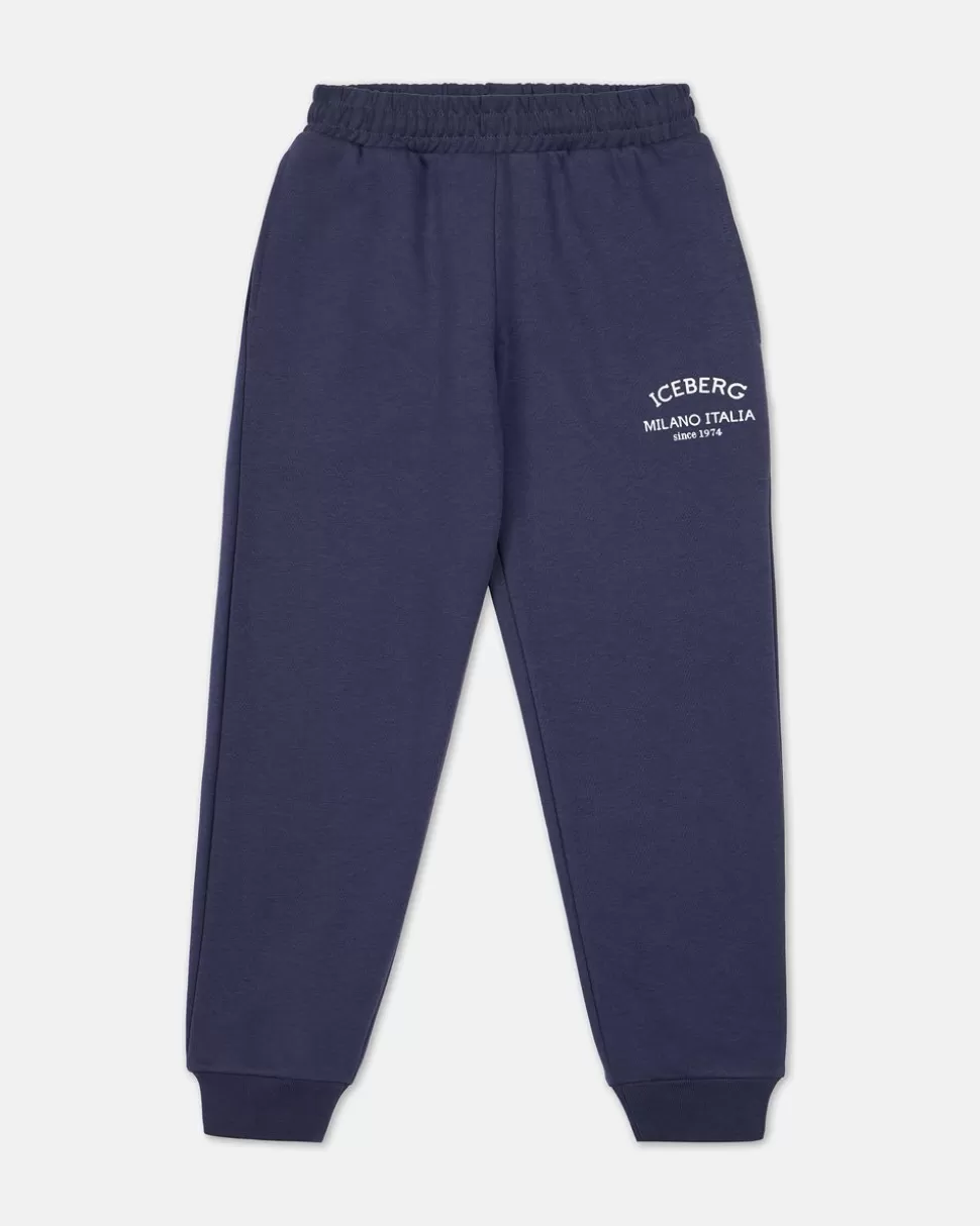 Iceberg Jogger Sweatpants In Blue With Institutional Logo | Kids/BOY Boy Fw24