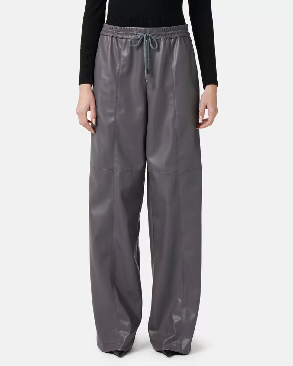 Iceberg Joggers Fit Trousers In Faux Leather | Women Trousers