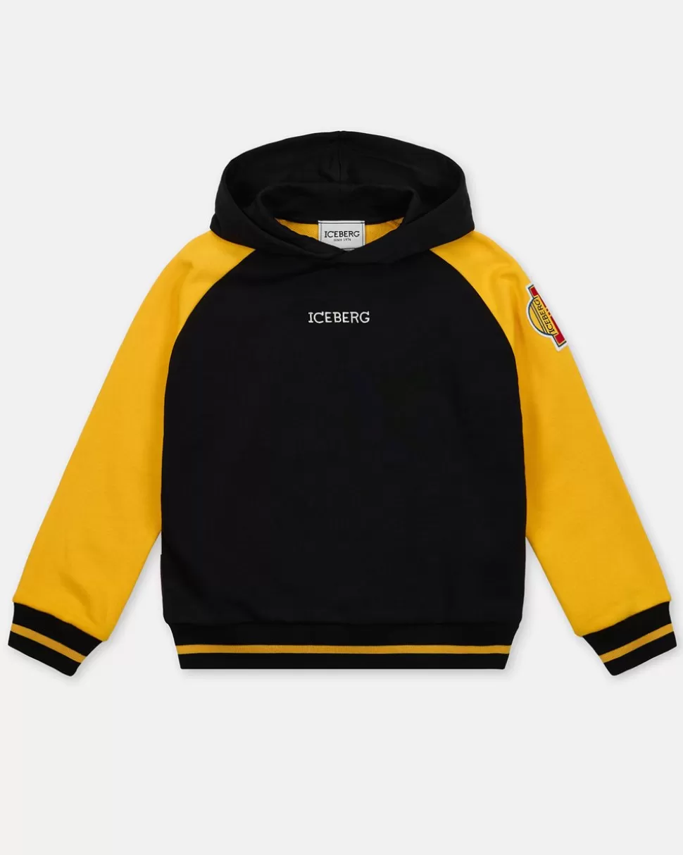 Iceberg Junior Collection Black Hooded Sweatshirt | Kids/BOY Boy Fw24