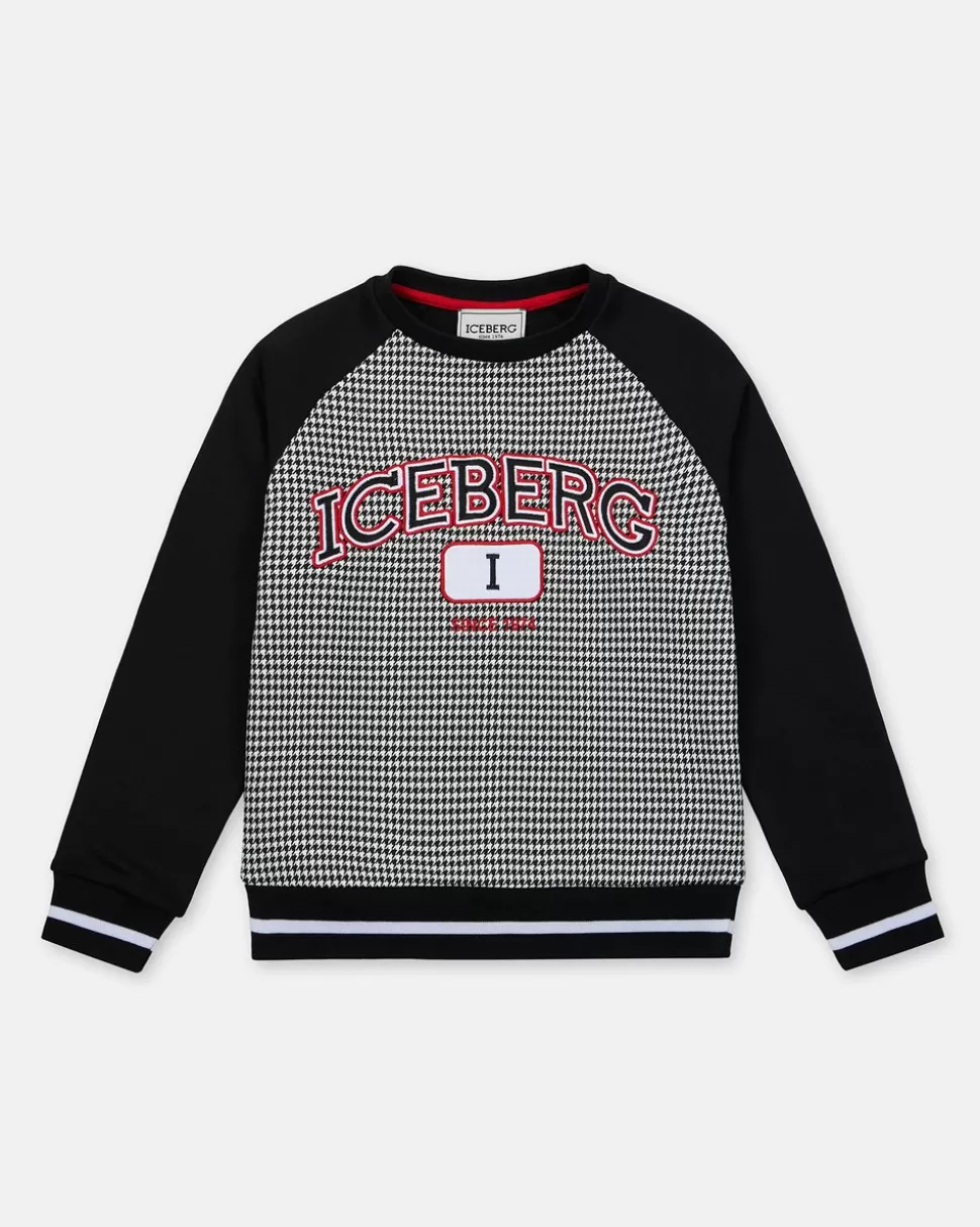 Iceberg Junior Collection Houndstooth Crewneck Sweatshirt | Kids/BOY Boy Fw24