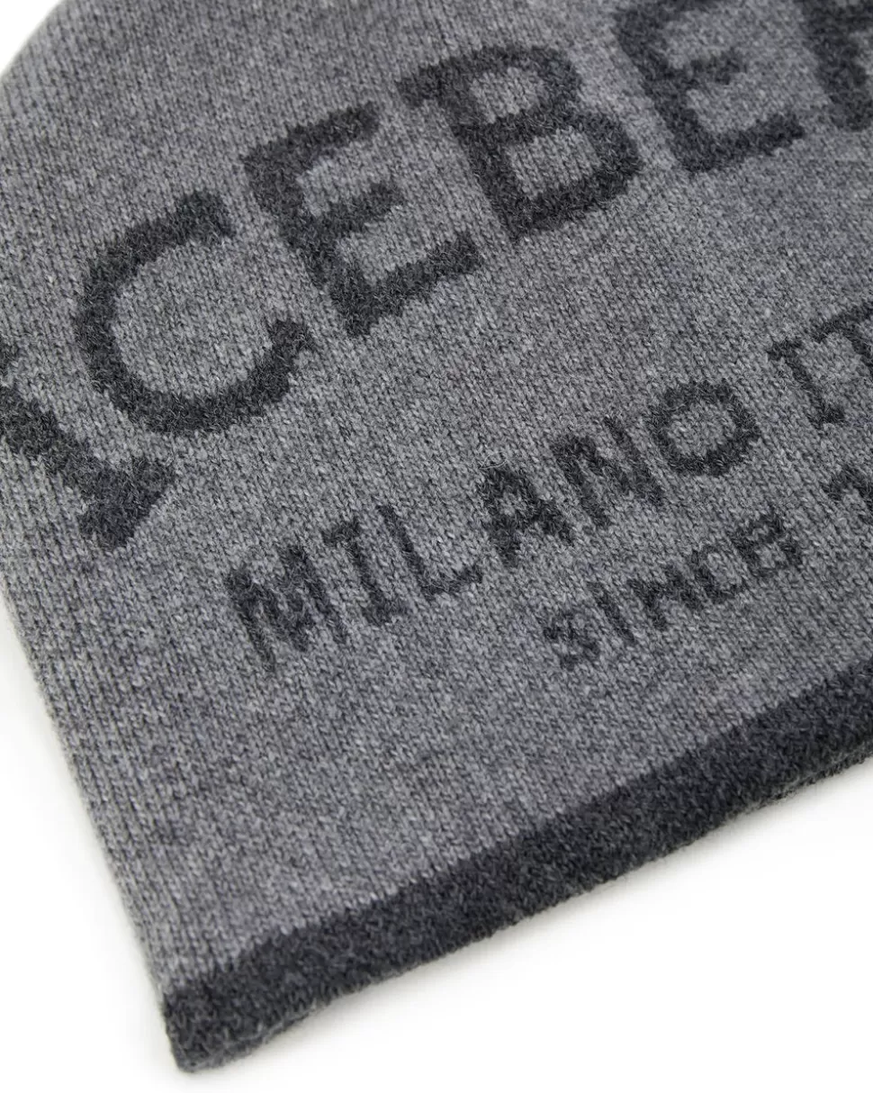 Iceberg Knitted Hat In Carded Wool Blend | Wool Double | Mix Material