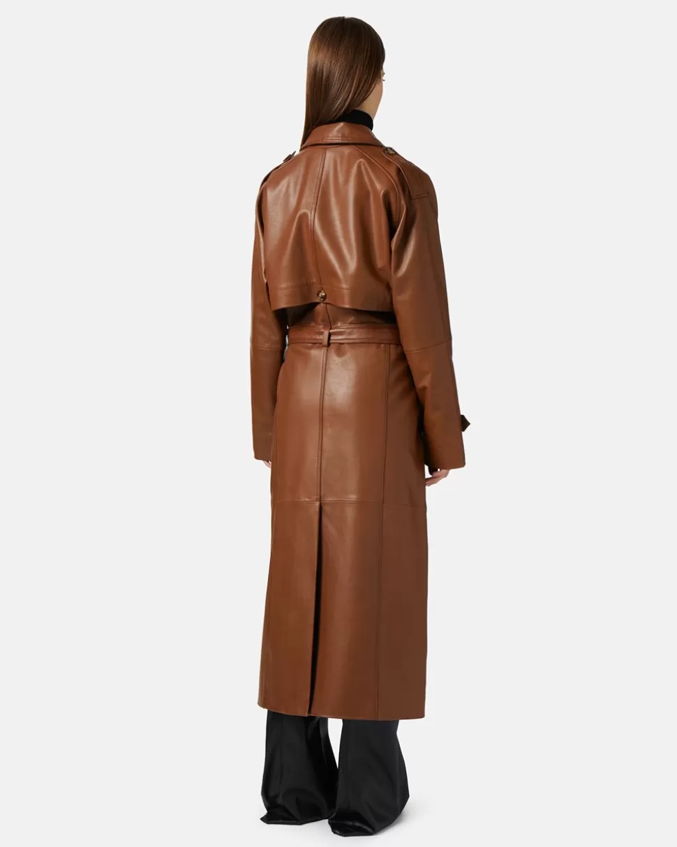 Iceberg Long Leather Coat | Women Outerwear